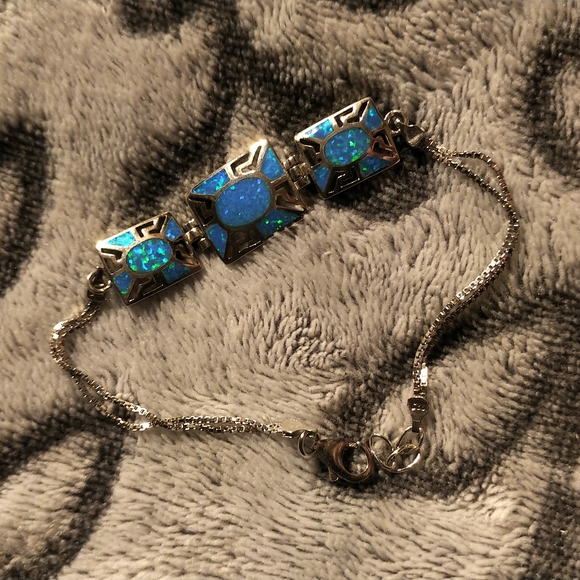 Sterling silver and opal bracelet - Picture 4 of 6